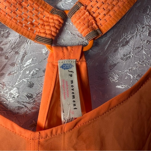 Free People Movement Pretty Lil Running Top in Neon Mango. - Picture 14 of 15